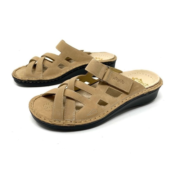 Fidelio Fiona Nubuk Comfort Sandals in Sand - Picture 1 of 7